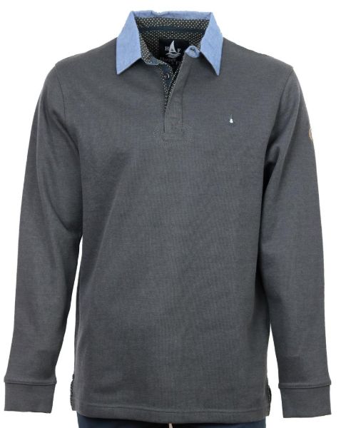 Image de Sweat col polo jeans unité -  4 XL ANTHRACITE