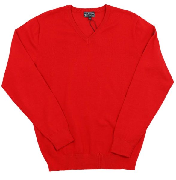 Image de Pull viscose col V unité -  3 XL ROUGE
