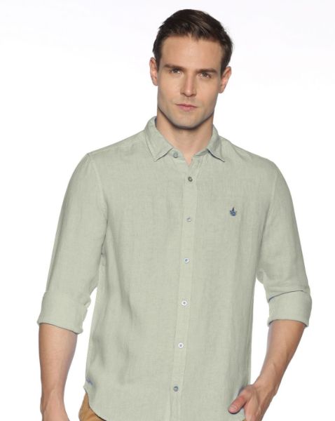 Image de Chemise lin ML unie unité -  XL CELADON