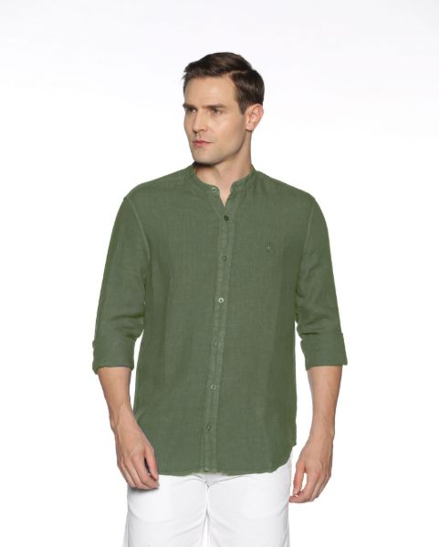 Image de Chemise lin col Mao unité -  3 XL KAKI