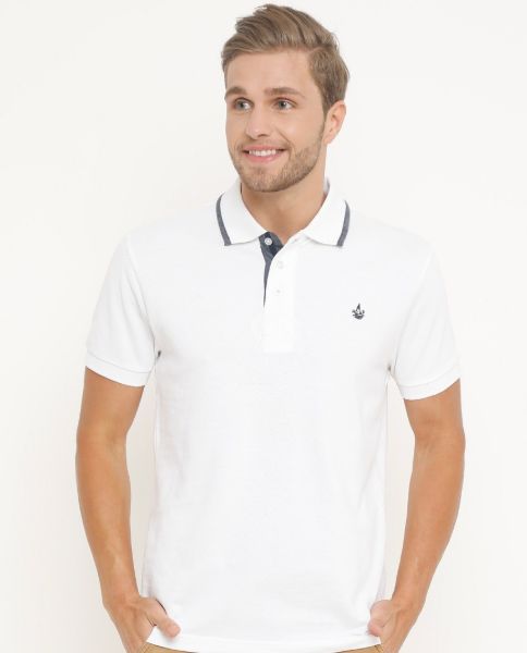 Image de polo Harper petit logo unité -  S BLANC