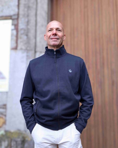 Image de Sweat shirt zippé unité -  XL MARINE / CIEL