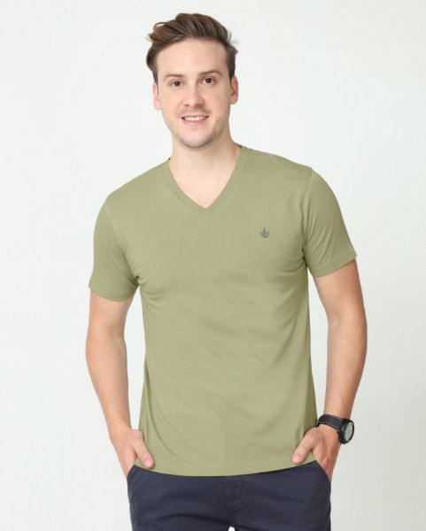 Image de T shirt col V unité -  M KAKI