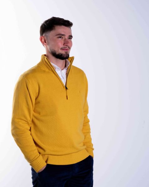 Image de Pull coton demi zip unité -  4 XL SAFRAN