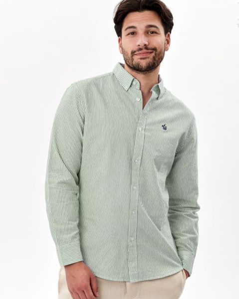 Image de Chemise Oxford rayée fine unité -  XL KAKI