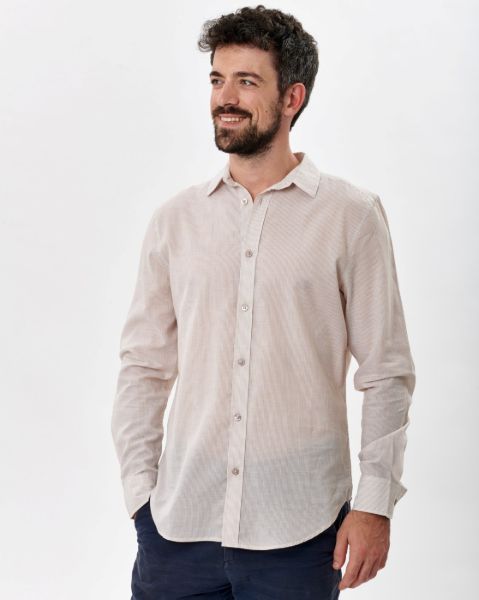 Image de Chemise voile de coton rayée ML  unité -  M BEIGE