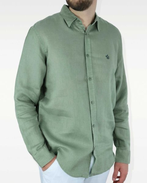 Image de Chemise lin ML unie unité -  S KAKI
