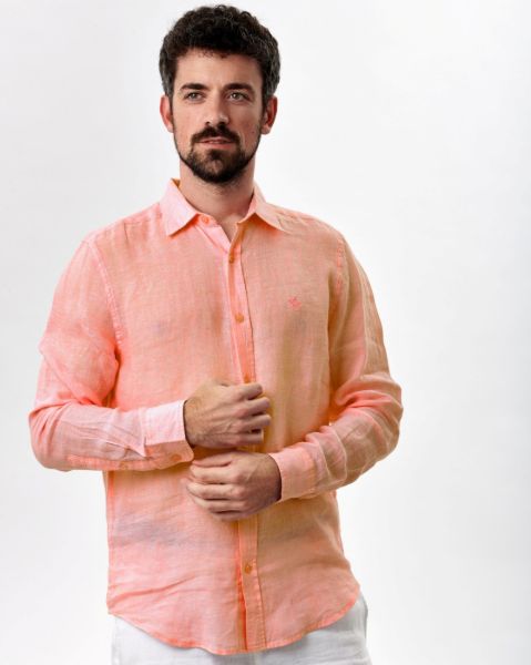 Image de Chemise lin ML unie unité -  4 XL ABRICOT