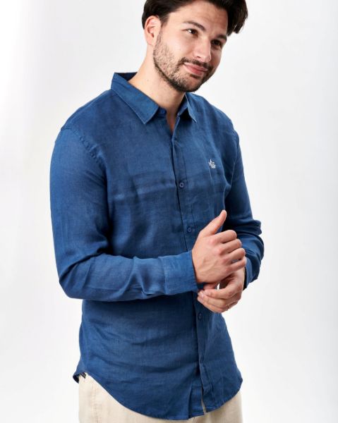 Image de Chemise lin ML unie unité -  XL MARINE