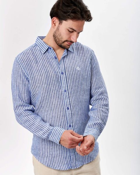 Image de Chemise en lin Rayée unité -  L MARINE