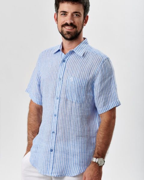 Image de Chemise lin rayée MC  unité -  S CIEL