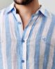 Image de Chemise lin larges rayures unité -  XL CIEL