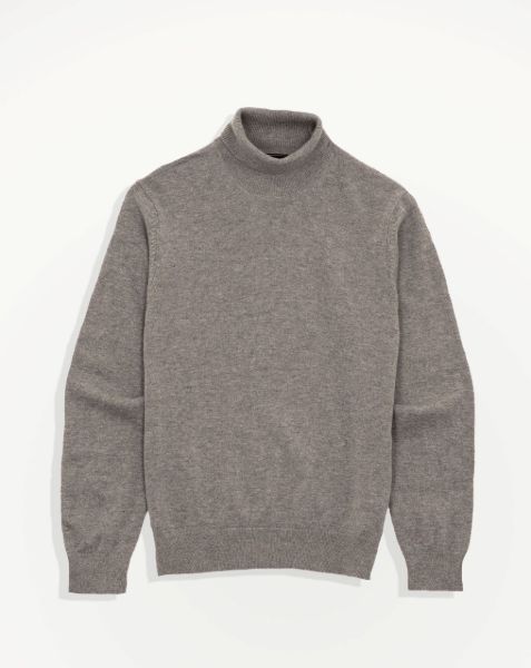 Image de Pull col roulé cahemire unité -  M TAUPE