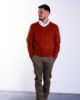 Image de Pull col V cahemire unité -  XL ROUILLE