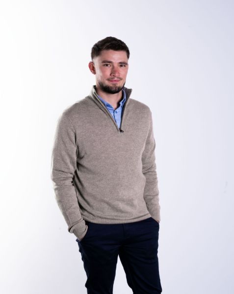 Image de Pull col camionneur cahemire unité -  S TAUPE