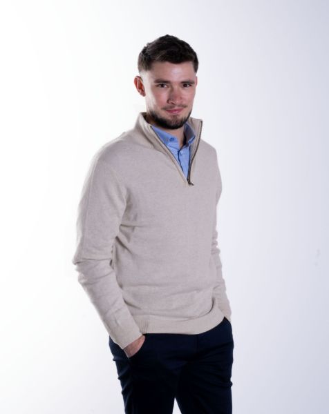 Image de Pull col camionneur cahemire unité -  XL CREME