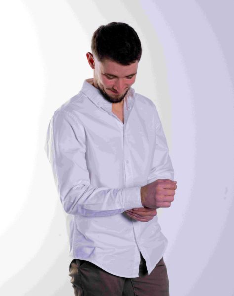 Image de Chemise Oxford unie unité -  M BLANC