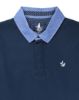 Image de Sweat col polo jeans unité -  2 XL MARINE/ BLANC