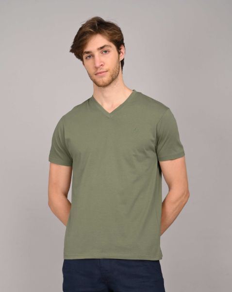 Image de T shirt col V unité -  2 XL OLIVE