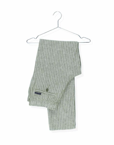 Image de Pantalon lin jog. rayé unité -  2 XL OLIVE