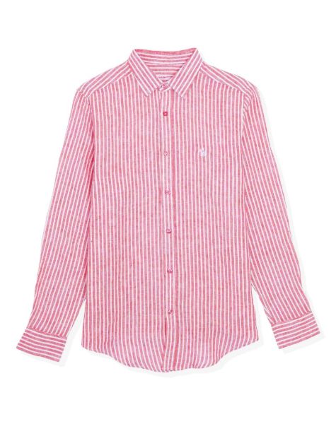 Image de Chemise en lin Rayée unité -  XL FRAMBOISE