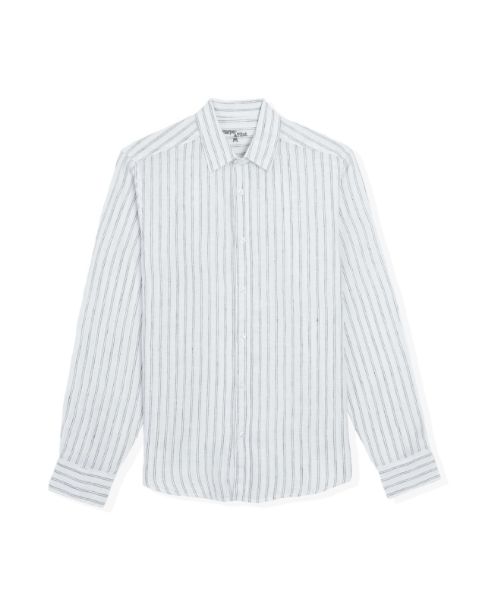 Image de Chemise lin fines rayures Cambridge unité -  XL KAKI