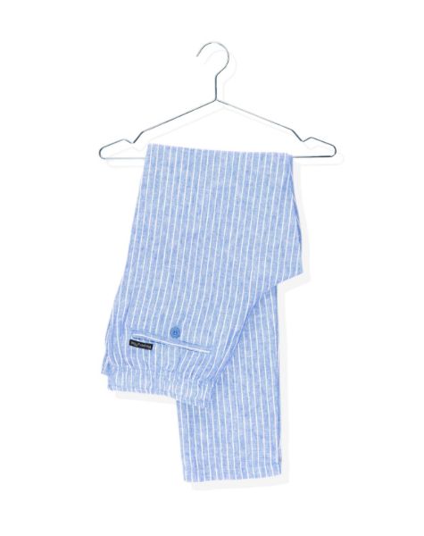 Image de Pantalon lin jog. rayé unité -  3 XL CIEL