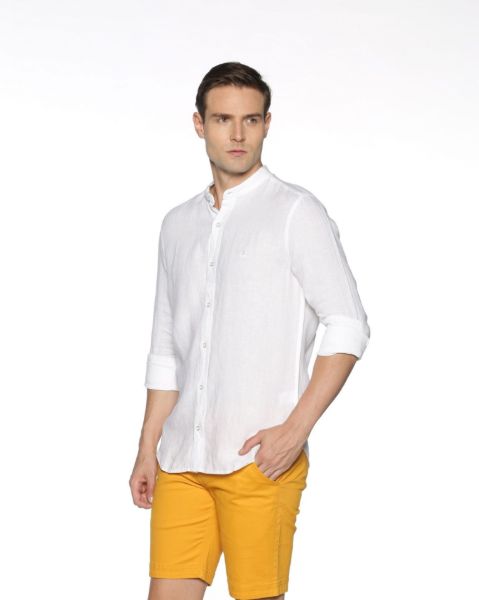 Image de Chemise lin col Mao unité -  4 XL BLANC