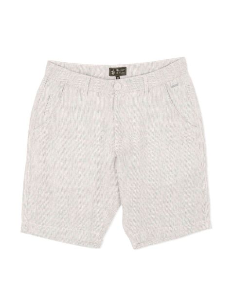 Image de Bermuda chino lin rayé unité -  48 KAKI