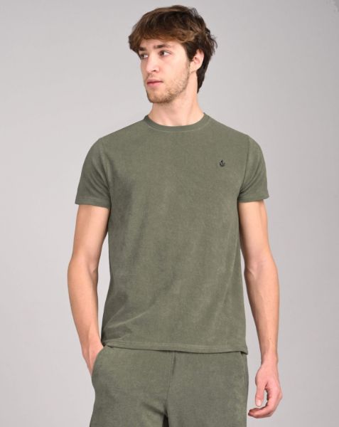 Image de T shirt velours éponge unité -  M VERT DE GRIS
