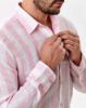 Image de Chemise lin larges rayures unité -  4 XL ROSE