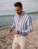 Image de Chemise lin larges rayures unité -  3 XL MARINE