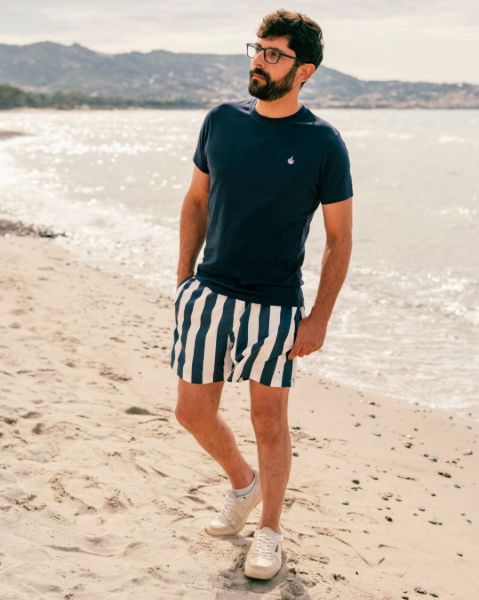 Image de MAILLOT Homme larges rayures unité -  M MARINE