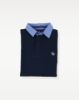 Image de Sweat col polo jeans unité -  L MARINE / CIEL
