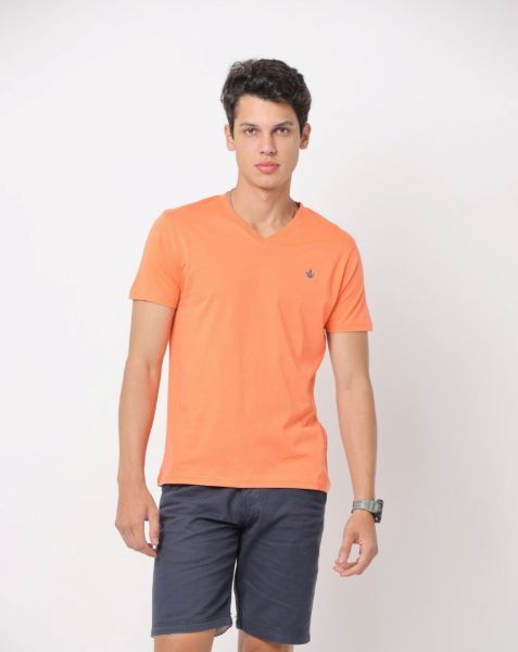 Image de T shirt col V unité -  2 XL CORAIL