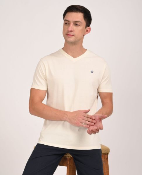 Image de T shirt col V unité -  4 XL CREME