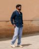 Image de Pantalon lin jog. rayé unité -  3 XL MARINE