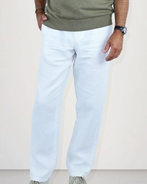 Image de pantalon lin jog unité -  S BLANC