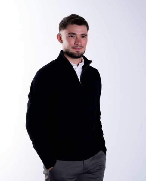 Image de Pull col camionneur cahemire unité -  M NOIR